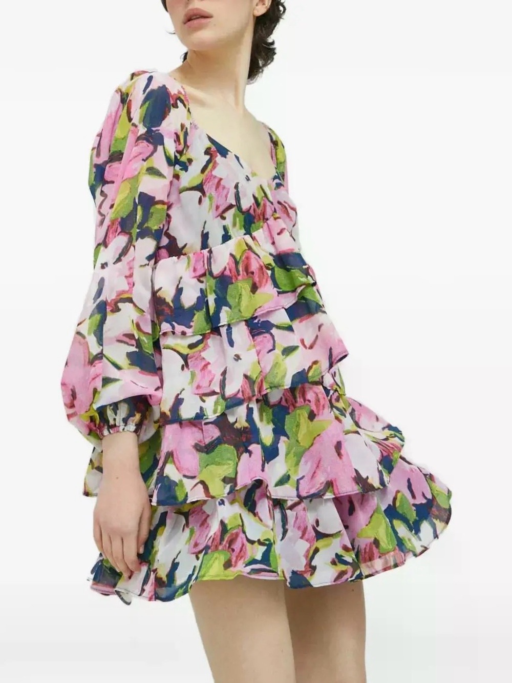 Abercrombie & Fitch Flowy Hippie Boho Summer Print Babydoll Mini Dress X-SMALL